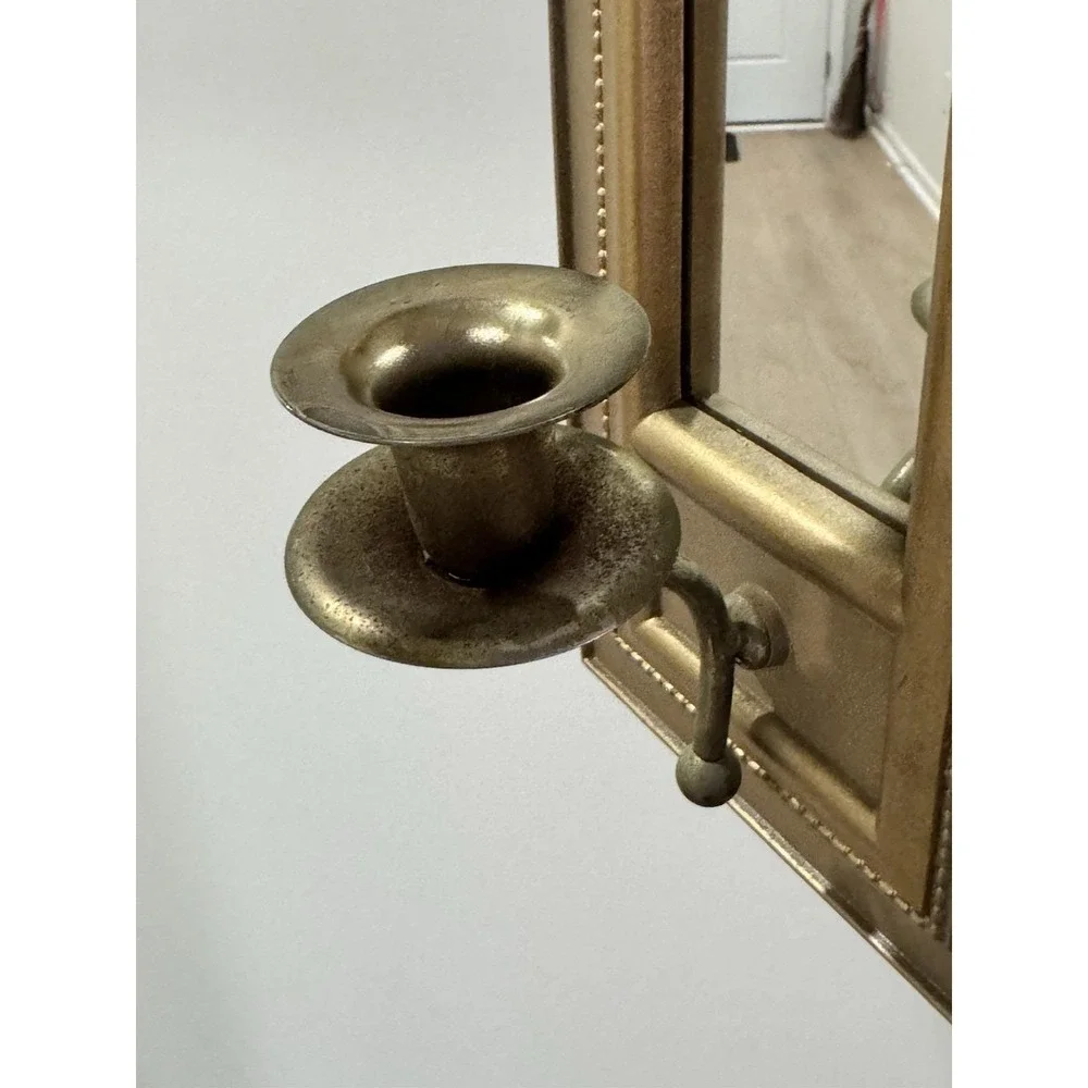 VTG Pair MCM Home Interior Wall Sconces Plastic Hollywood Regency‎ Mirror 20x7